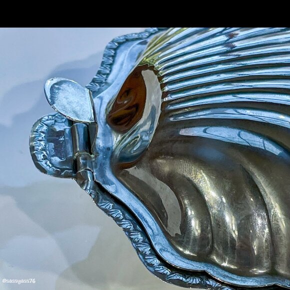 🆕VTG/ANTIQUE▪️3 Piece English Silver Plated Clam Shell Butter Caviar Jam Dishes - Picture 6 of 13